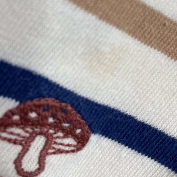 Madewell Embroidered Organic Cotton Mushroom Striped Top, S - Picture 11 of 11